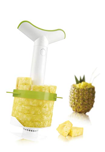 Tomorrow's Kitchen 4052046 Corta Piñas con Troceador en Blister, Blanco y Verde