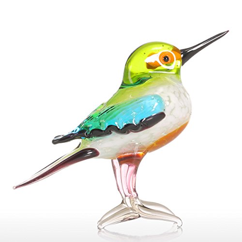 Tooarts Figura decorativa de aves Escultura animal hecha de vidrio Multicolor