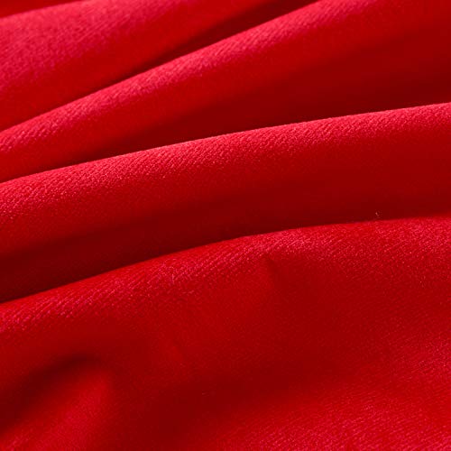 Topfinel Juego 2 Hogar cojín Terciopelo Decorativa Almohadas Fundas Color sólido para Sala de Estar sofás 50x50cm Rojo
