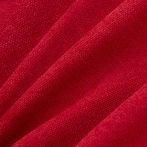 Topfinel juego 2 Hogar Fundas Cojines Algodón Lino Decorativa Almohadas Fundas de color sólido Para Sala de Estar sofás Dormitorio Jardín Coche 30x50cm Rojo
