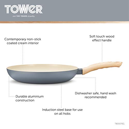 Tower T800070G Scandi - Juego de sartenes (2 piezas, cerámica), cerámica, 2 piezas