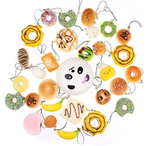 TOYMYTOY 12pcs Jumbo Mini Pan Blando Aroma Panda brindis Donuts Cono Humburger Tortuga (Estilo Aleatorio