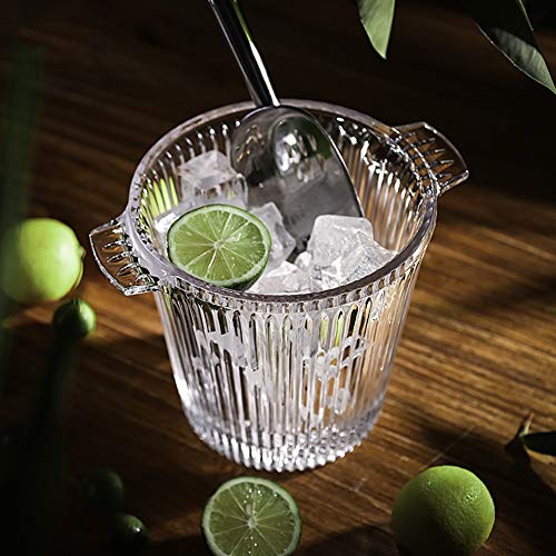 Transparente  Cubo de champán,  Alta capacidad  Cristal tallado Cubeta de hielo  Cerveza Contenedor de hielo  con  Usado para   Verano Champán helado (Size : 5L)