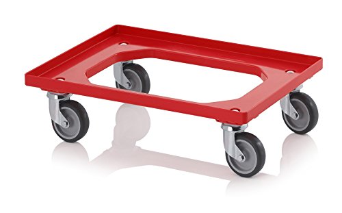 Transporte Roller Rojo con gumm ruedas para 60 x 40 Euro Depósito Incluye ZOLLSTOCK "