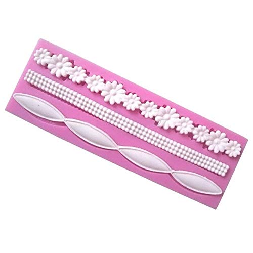 TrifyCore diseño de Flor de Silicona Molde de Tarta Fondant Galletas de Chocolate decoración de Molde, Rosado, Rosado