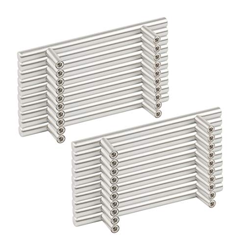 TRIXES Paquete de 20 Manijas en Forma de T en Acero Inoxidable para Cajones Puertas de Gabinete o Cocina - 150 mm de ancho; Centros 96mm - Tiradores Cocina