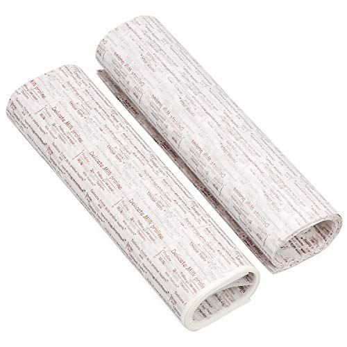 TsunNee - Papel para envolver alimentos; papel encerado impermeable a prueba de aceites; envoltorio para regalos, manualidades, pasteles, queso, turrón, chocolate, 25 x 22 cm