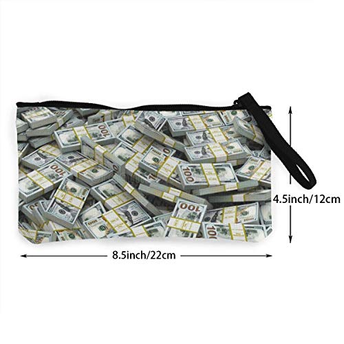 TTmom Carteras de Mujer,Monedero, Unisex Canvas Wristlet Wallet Clutch Purse Coin Pouch Pencil Bag Cosmetic Bag American Dollar Sign