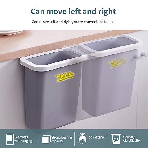 TTMOW Cubos de Basura Colgando para la Cocina, Coche, Oficina, Baño, Dormitorio 10L (Gris)
