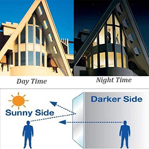 TTMOW Vinilo Pet Película Adhesiva Lámina de Espejo para Ventanas Cristal Unidireccional Protector de Privacidad Anti 99% UV y Anti 85% IR para Hogar y Oficina (50 * 400cm)