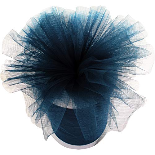 TtS - Bobina de rollo de tul para tutú, fuestas de cumpleaños, envoltorio de regalos, manualidades, decoraciones de vestidos y lazos de boda, 15,25 cm x 91,44 m (6 pulgadas x 100 yardas)., azul marino