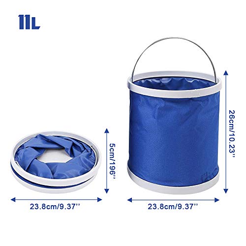 TUSNAKE Cubo Plegable Cubeta de Agua portátil Multiuso, Plegable, Ligera, Apto para Lavado de Autos,Espacio para Vacaciones, Jardín, Exterior, Pesca y Camping, Versátil,(11L)