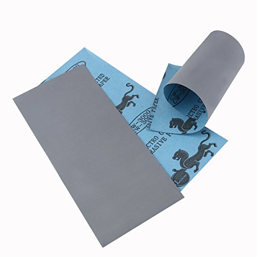 UEETEK: papel de lija seca y al agua, grano 400, 600, 800, 1000, 1200, 1500, 2000, 2500, 3000; surtido (36 piezas).