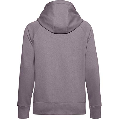 Under Armour Rival - Sudadera con Capucha para Mujer, Not Applicable, Rival - Sudadera con Capucha y Logotipo, Mujer, Color Pizarra Morado/Negro/Negro (585), tamaño Extra-Small