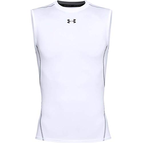 Under Armour UA HeatGear ARMOUR Sleeveless, Camiseta Sin Mangas Hombre, Blanco (White/Graphite 100), XL