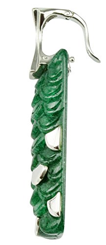 Única hecha a mano verde Aventurina 925 plata de ley Collar colgante