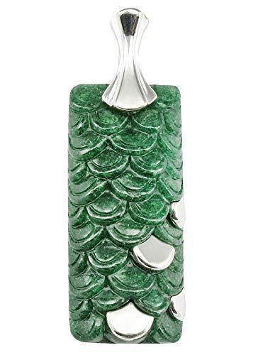 Única hecha a mano verde Aventurina 925 plata de ley Collar colgante