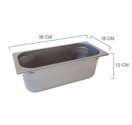 Unidades 20 Bandeja de plástico gris T. 5000 para vitrina helado de 36 x 16 cm H cm 12
