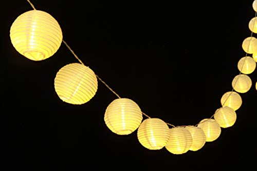 Uping Guirnalda Luminosa LED, 20 Farolillos 3.6 m, Funciona Con Pilas, Decoración Exterior y Interior para Fiesta/Boda/Ceremonia/Jardín/Casa (Blanco)