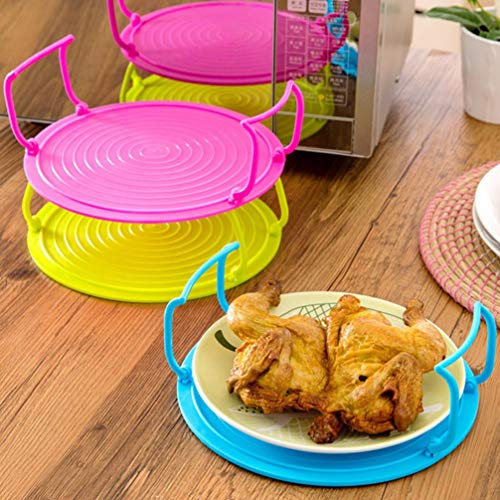 UPKOCH 2 Piezas de Rejillas de Cocina de Vapor Doble Capa Rejillas de Comida Al Vapor Soportes para Platos Al Vapor Microondas Canasta de Cocina Salvamanteles para El Hogar (Azul)