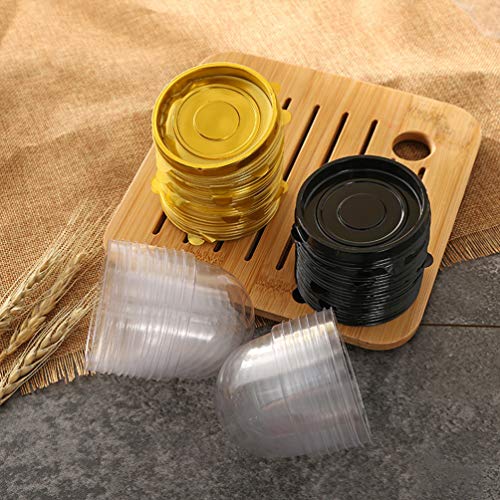 UPKOCH 50 piezas de plástico transparente individuales individuales cupcake muffin titulares cajas cajas tazas vainas para fiesta boda cumpleaños navidad