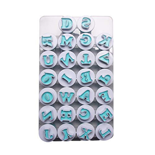 UPKOCH sellos de galletas 26 mayúsculas números del alfabeto inglés conjunto de cortador de fondant de galletas herramientas para hornear diy