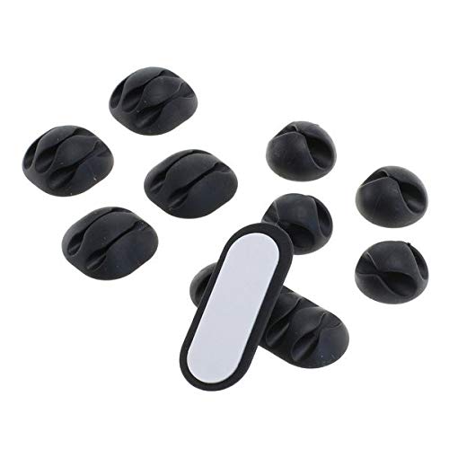 USB Cable Soporte Escritorio 10 Pieza Cable Clips Gestión de Cable Cable Cable Manager para Auto Escritorio Teléfono Móvil Cable (Negro) de Weiss - More Power +