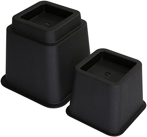 Utopia Bedding [8 Piezas Elevadores de Muebles Ajustables Premium - Elevador de Cama de 13 a 23 cm, Elevador de Mesa, Elevador de Silla o Elevador de Sofá (Negro)