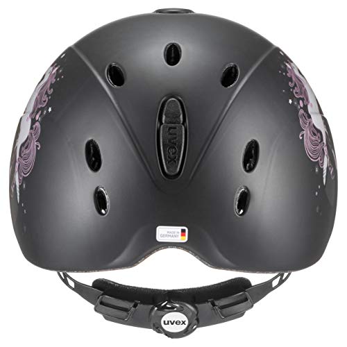 Uvex onyxx dekor Casco de equitación, Unisex niños, Pony Negro Mate, 49-54 cm