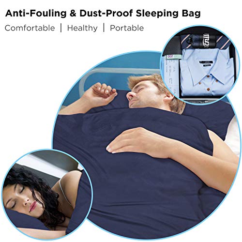 VACNITE Saco de Dormir Viaje, Saco de Dormir Adulto, 205g, 220cm x 70cm, Bolsa de Dormir Viaje para Hotel, Camping, Excursiones, Alpinismo, Adecuado para Hombres, Mujeres, Niños