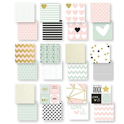 Vaessen Creative Cartulina, 24 Hojas Doble Vista, Multicolor, 6 x 6