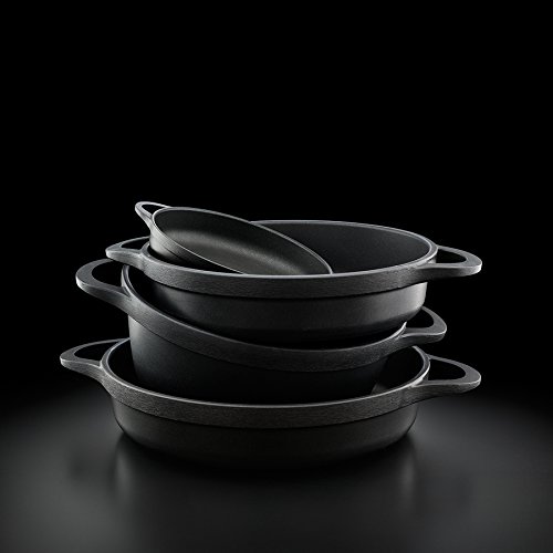 Valira Cazuelas - Cazuela Premium de 36 cm baja hecha en España, aluminio fundido con antiadherente reforzado, apta para inducción, incluye tapa y asas
