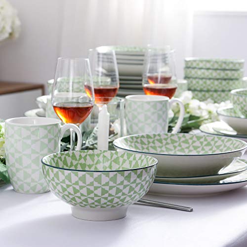 vancasso MIDORI Juego de Vajillas 40 piezas, Modernas Vajillas Completas de Porcelana con Tazas, Platos Hondos/Placa para 8 Personas