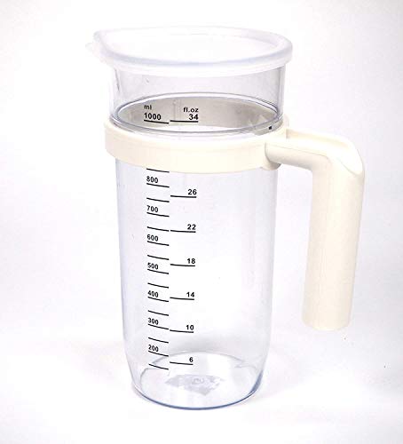 Vaso batidora Transparente 1 lito | Plástico Jarra traslucida | Vaso medidor | 205mm x 75 mm | Universal