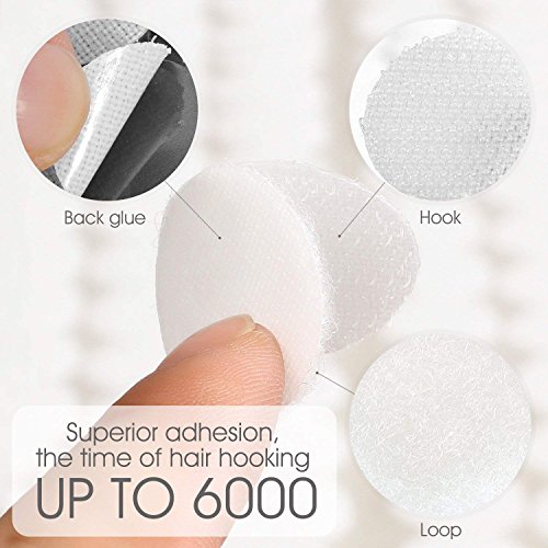 Velcro Adhesivo FEIGO 500 piezas Velcro Redondo Monedas gancho y cinta de velcro extra fuerte Adhesivo de doble cara Blanco para hogar, oficina, industria