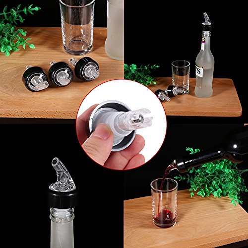 Vertedor de Botellas Vino, 30 ml Vino de Medida Dosificador Tapón de la Boquilla, Vertedor Tipo Boquilla (Blanco, 5pcs)