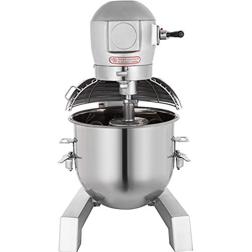 VEVOR Batidora Amasadora 30 L, Amasadoras Repostería Profesional, de Acero Inoxidable, Batidora Amasadora Repostería Multifuncional de Pan, con 3 Velocidades Ajustables, 3 Accesorios de Mezcla