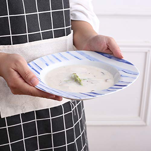 VEWEET Joyce Juegos de Vajillas 18 Piezas de Porcelana con 6 Platos, 6 Platos Hondos y 6 Platos de Postre para 6 Personas