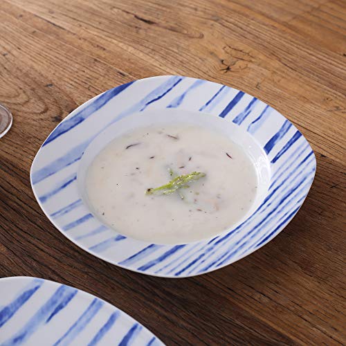 VEWEET Joyce Juegos de Vajillas 18 Piezas de Porcelana con 6 Platos, 6 Platos Hondos y 6 Platos de Postre para 6 Personas