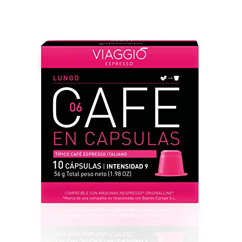 Viaggio Espresso Cápsulas de café compatibles con máquinas Nespresso Selección sin descafeinado (60 Cápsulas)