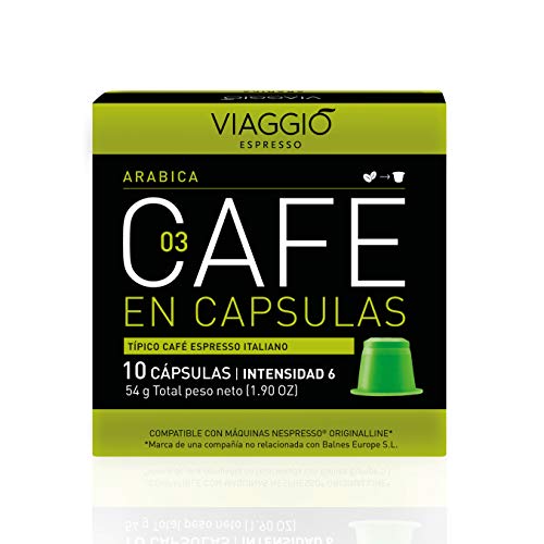 Viaggio Espresso Cápsulas de café compatibles con máquinas Nespresso Selección sin descafeinado (60 Cápsulas)