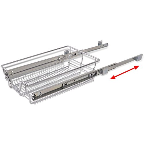 vidaXL Bandejas de Alambre Acero Cromado Extraíbles 2 Uds. Plateado 400 mm