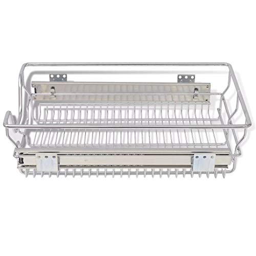 vidaXL Bandejas de Alambre Acero Cromado Extraíbles 2 Uds. Plateado 400 mm