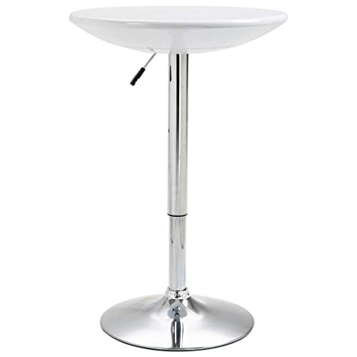 vidaXL Mesa Alta de Cocina ABS Casa Hogar Diseño Estilo Decoración Comedor Salón Terraza Balcón Cafetería Muebles Mobiliario Calidad Ø60 cm Blanco
