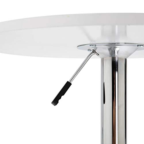 vidaXL Mesa Alta de Cocina MDF Casa Hogar Diseño Estilo Decoración Comedor Salón Terraza Balcón Cafetería Muebles Mobiliario Calidad Ø60 cm Blanco