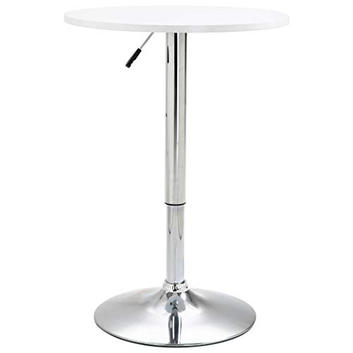 vidaXL Mesa Alta de Cocina MDF Casa Hogar Diseño Estilo Decoración Comedor Salón Terraza Balcón Cafetería Muebles Mobiliario Calidad Ø60 cm Blanco