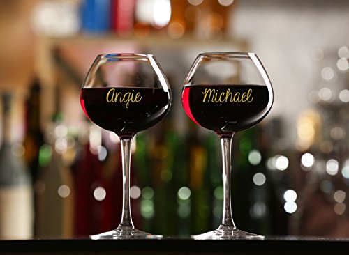 Vino Marcador de Copa de Vino - metálico Colores - Paquete de 4 - de Uso en Todos los de Cristal y de cerámica