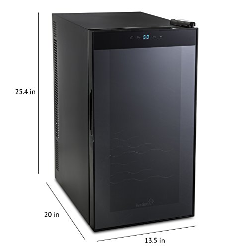 Vinoteca termoeléctrica de Ivation para 18 botellas de vino tinto y blanco/enfriador y dispensador con pantalla digital de temperatura