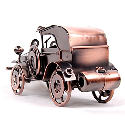 VORCOOL - Modelo de coche de hierro vintage hecho a mano con diseño clásico de vehículos Retro Artesanía coleccionable de hierro para decoración de oficina en casa o escritorio (bronce)