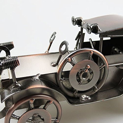VORCOOL - Modelo de coche de hierro vintage hecho a mano con diseño clásico de vehículos Retro Artesanía coleccionable de hierro para decoración de oficina en casa o escritorio (bronce)